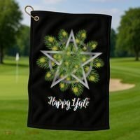 Happy Yule Pagan Christmas Winter Solstice Yuletide Golf Towel thumb 1