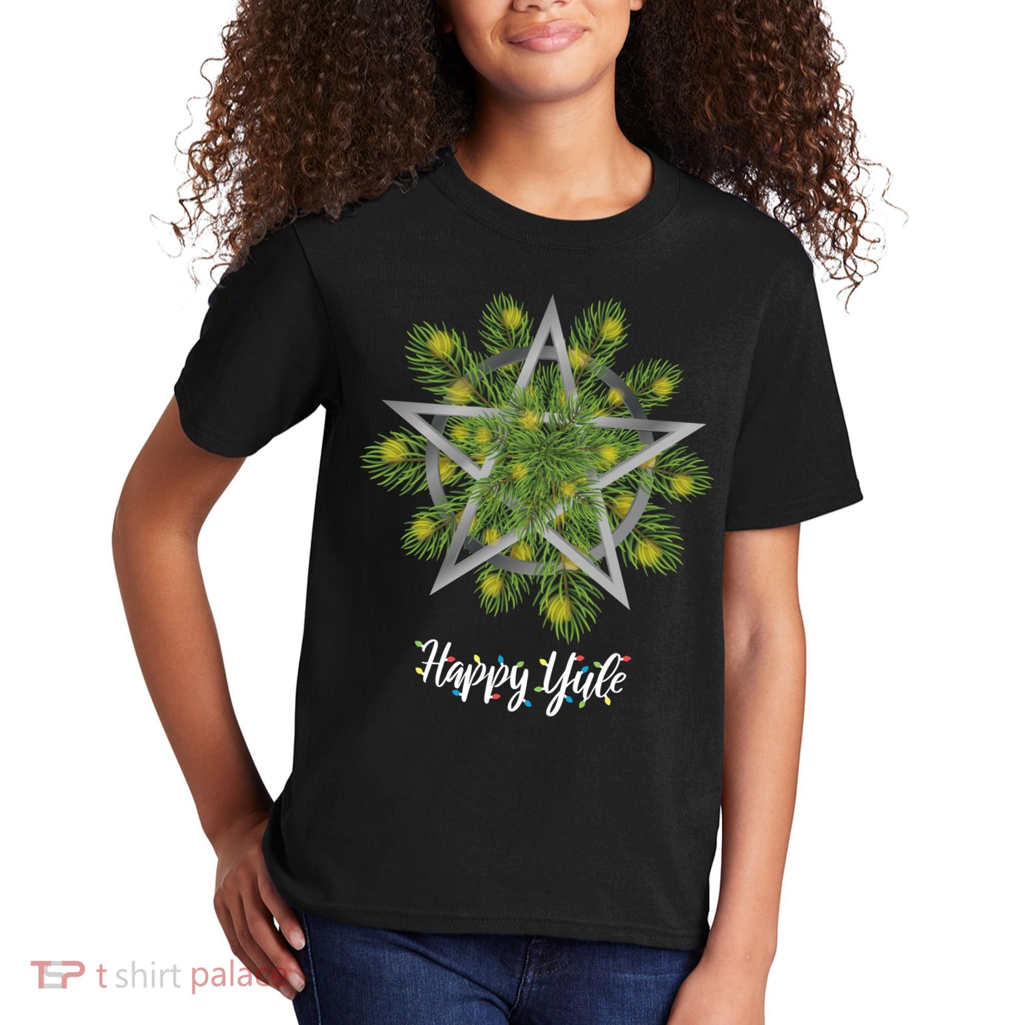 Happy Yule Pagan Christmas Winter Solstice Yuletide Kids T-Shirt