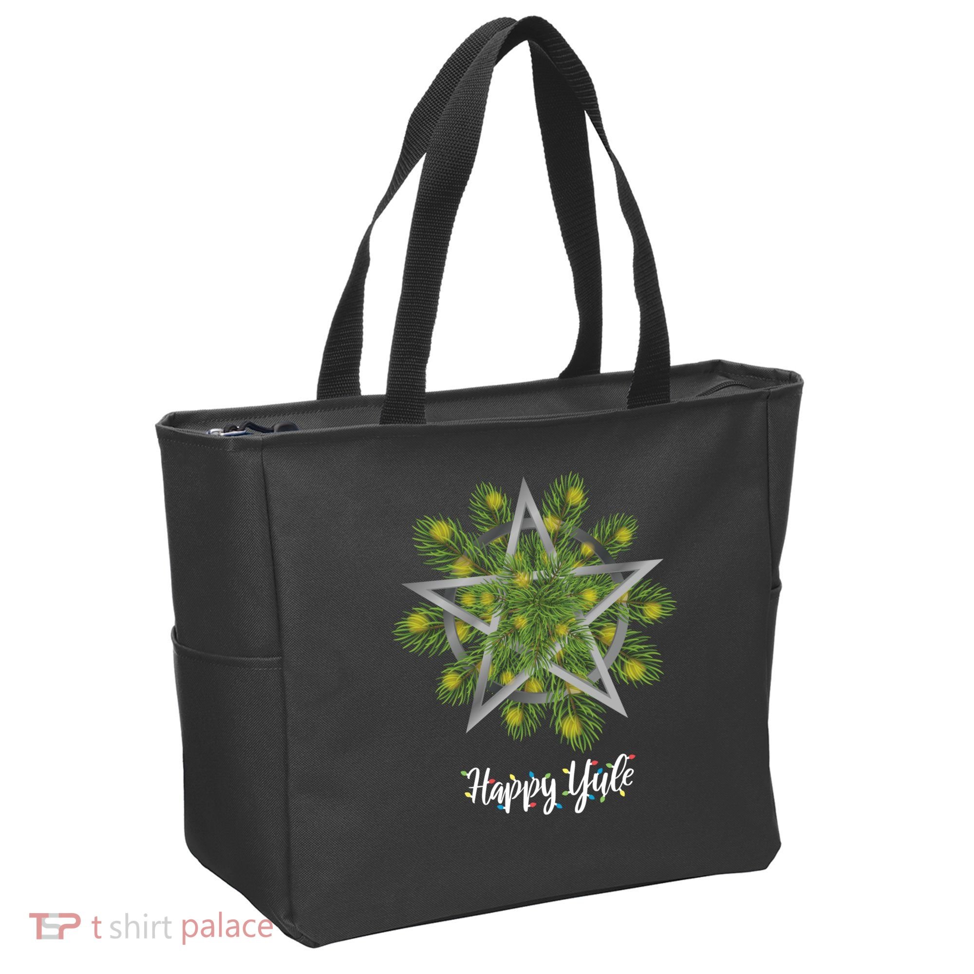 Happy Yule Pagan Christmas Winter Solstice Yuletide Tote Bag