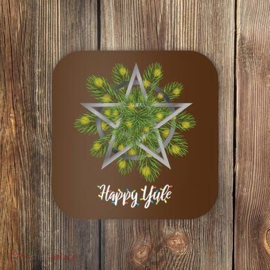 Happy Yule Pagan Christmas Winter Solstice Yuletide Coaster
