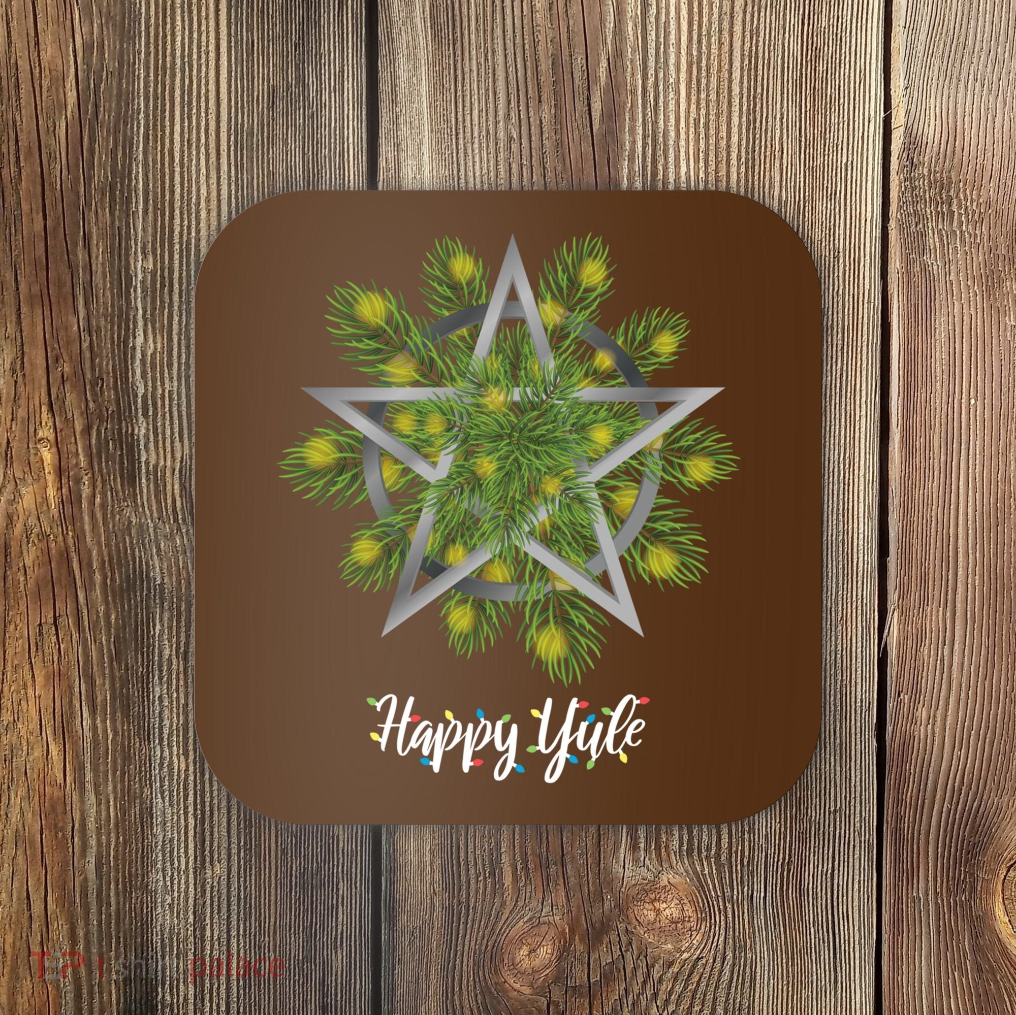 Happy Yule Pagan Christmas Winter Solstice Yuletide Coaster