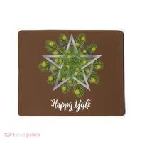 Happy Yule Pagan Christmas Winter Solstice Yuletide Mousepad thumb 0