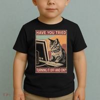 Have You Tried Turning It Off And On Tech Support Humor Cat Toddler T-Shirt thumb 2