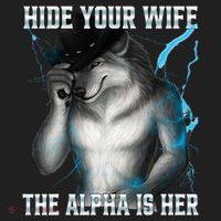 Hide Your Wife The Alpha Is Here Funny Werewolf Meme V.I.T. Fleece Crew Sweatshirt thumb 2