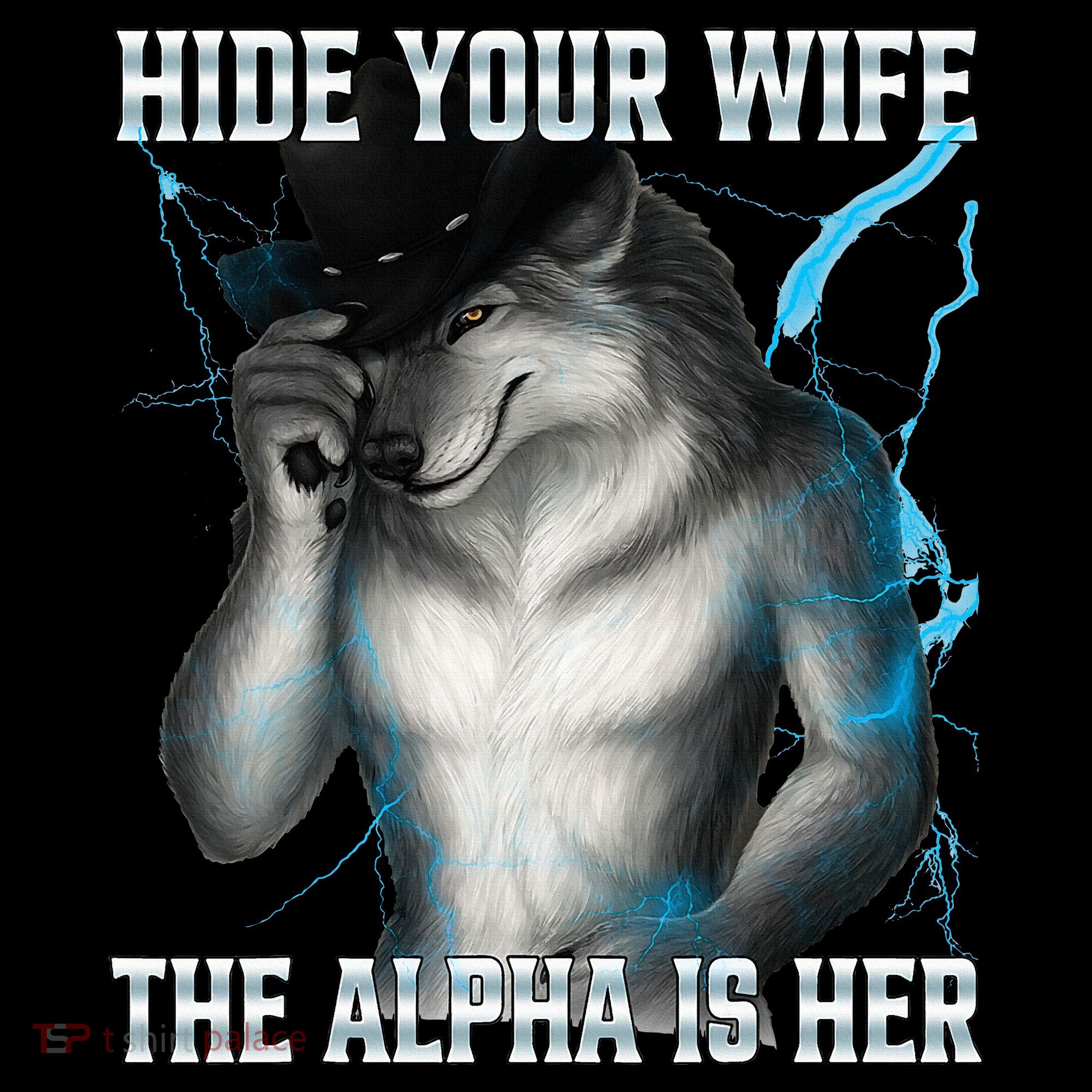 Hide Your Wife The Alpha Is Here Funny Werewolf Meme Women's Hoodie