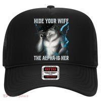 Hide Your Wife The Alpha Is Here Funny Werewolf Meme Hat thumb 0