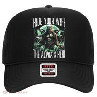 Hide Your Wife The Alpha Is Here Wolf Male Werwolf Meme Hat thumb 0