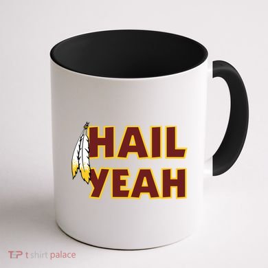 Hail Yeah With Feathers Washington Football Fan Coffee Mug back