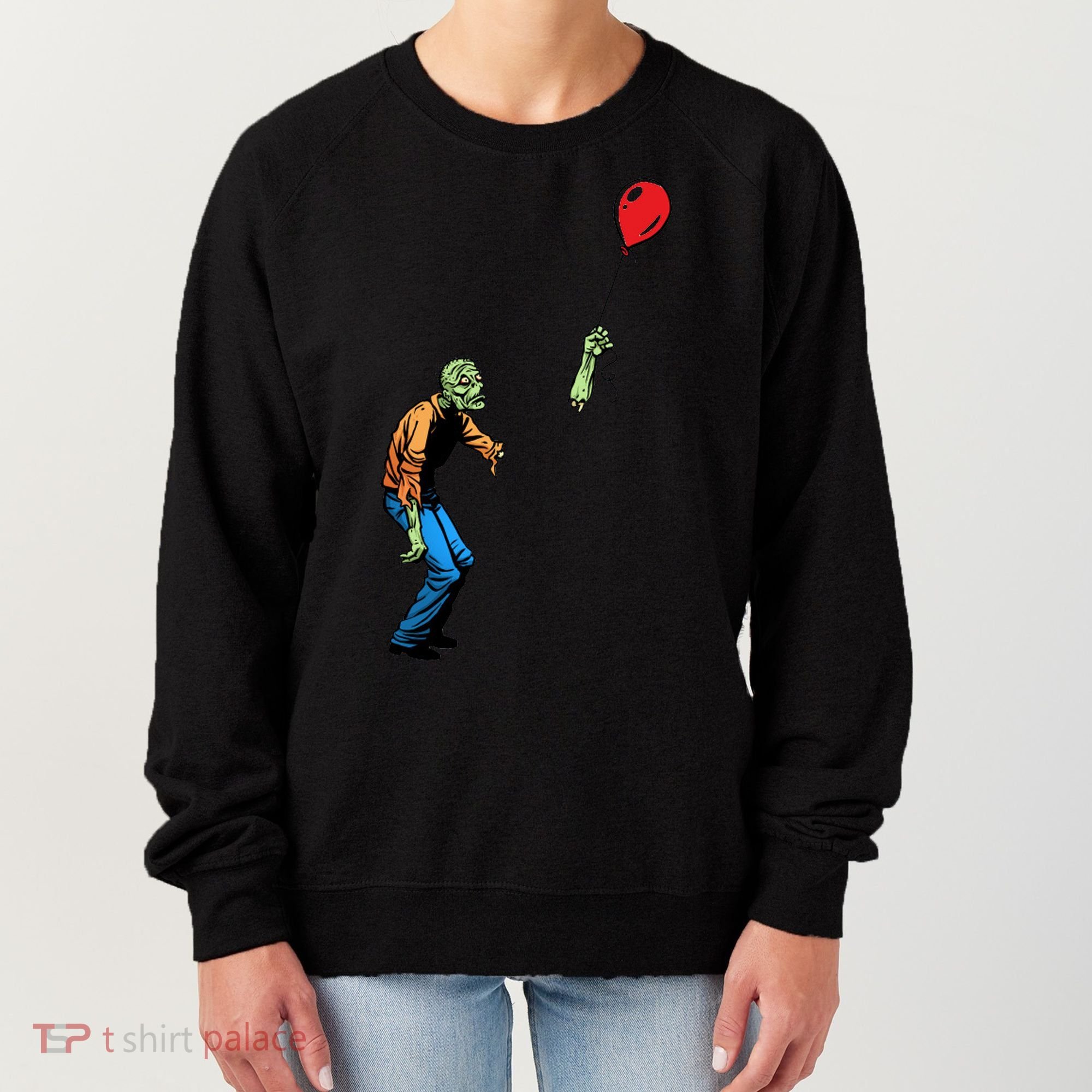 Halloween Zombie Balloon Funny Cut Off Arm Women's Sweatshirt