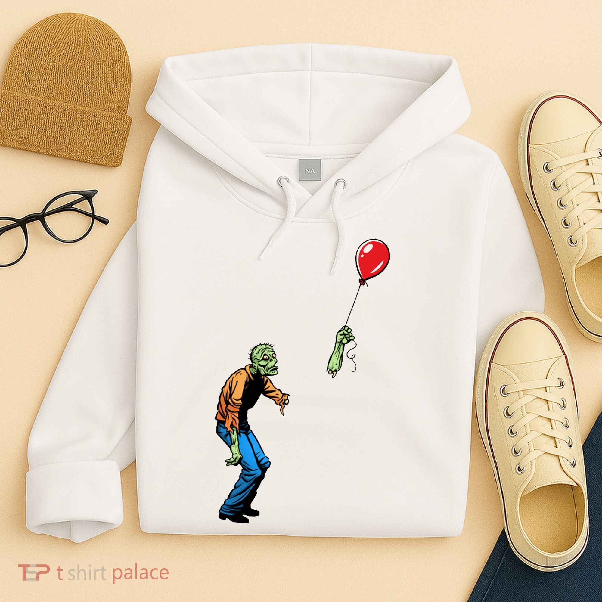 Halloween Zombie Balloon Funny Cut Off Arm Hoodie