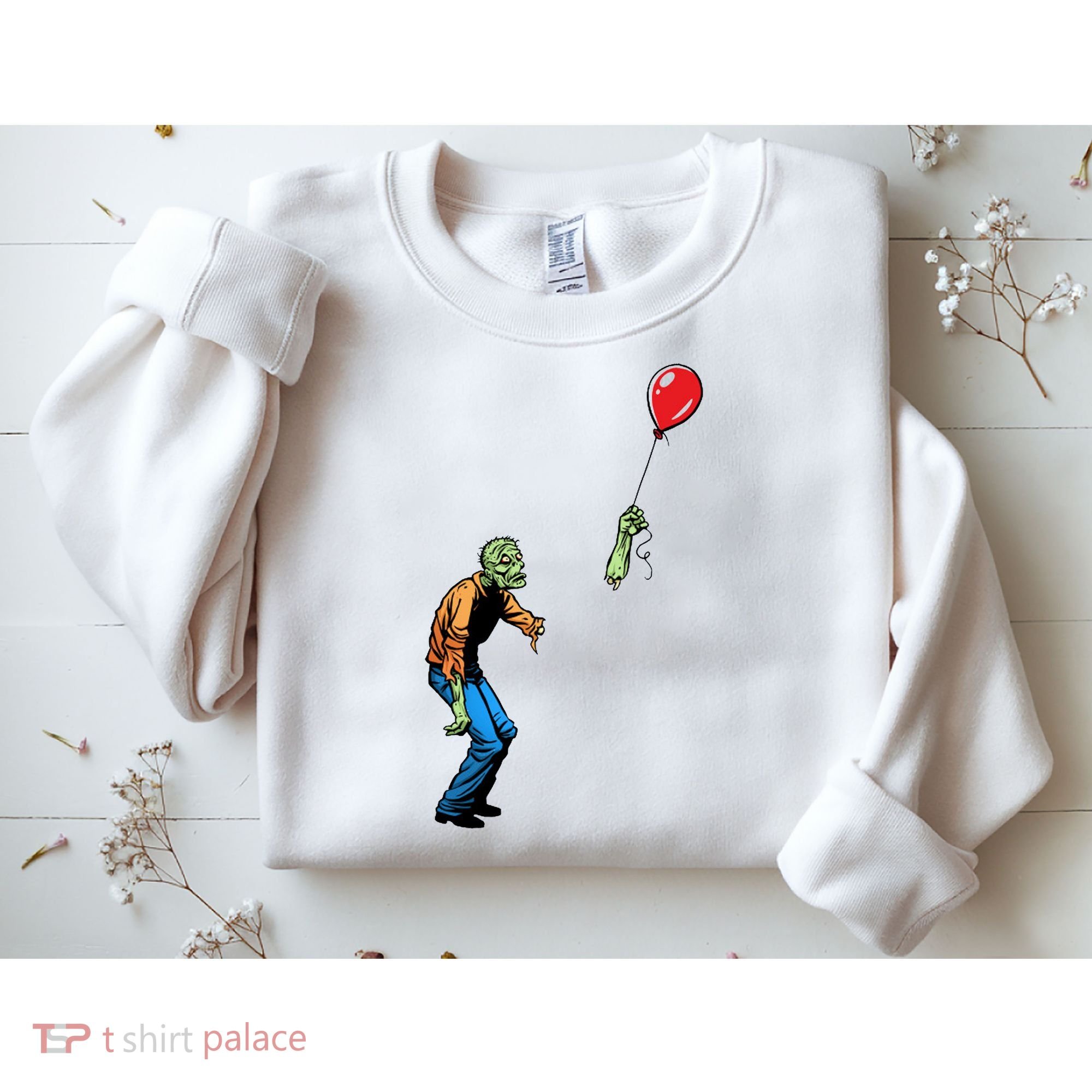 Halloween Zombie Balloon Funny Cut Off Arm Sweatshirt