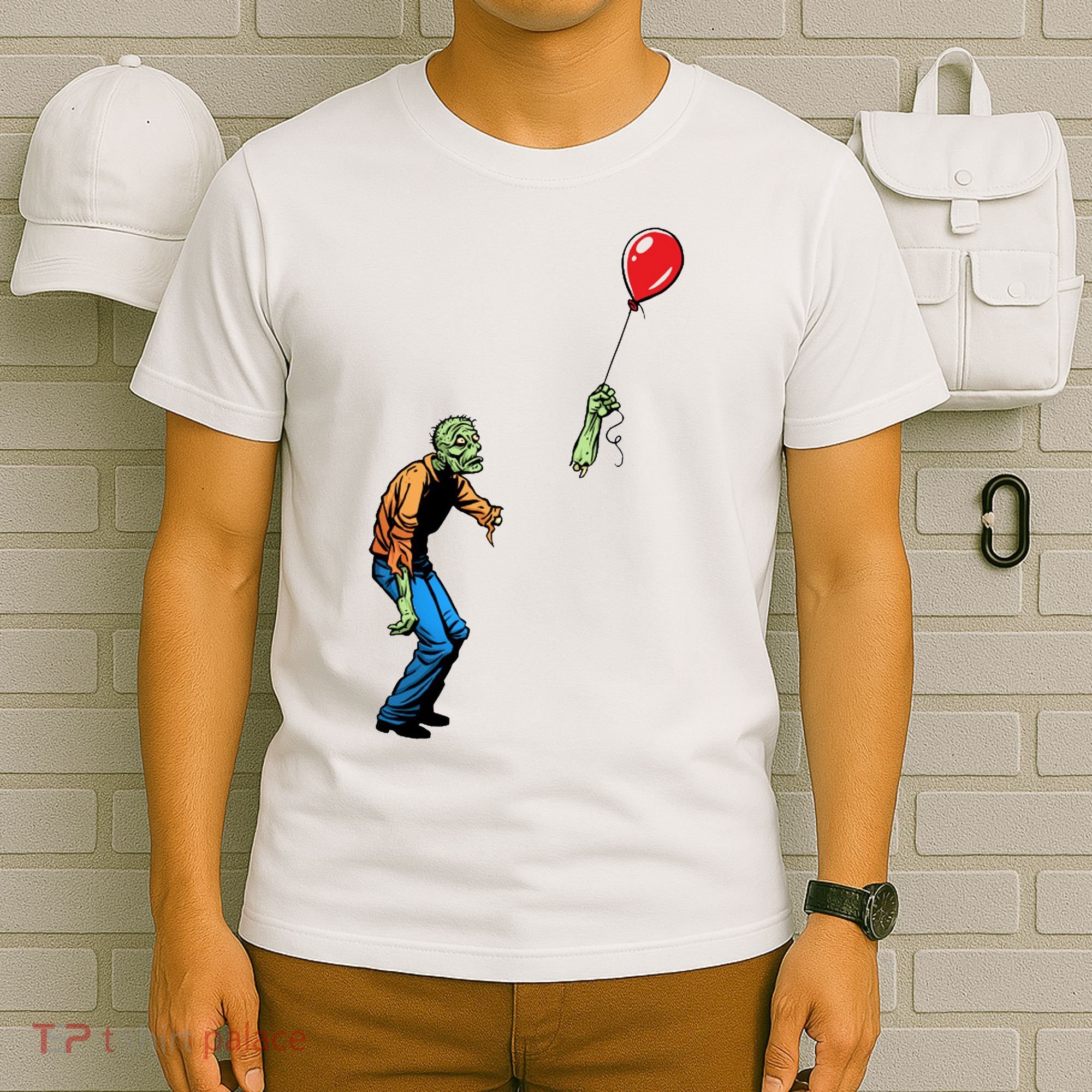 Halloween Zombie Balloon Funny Cut Off Arm T-Shirt