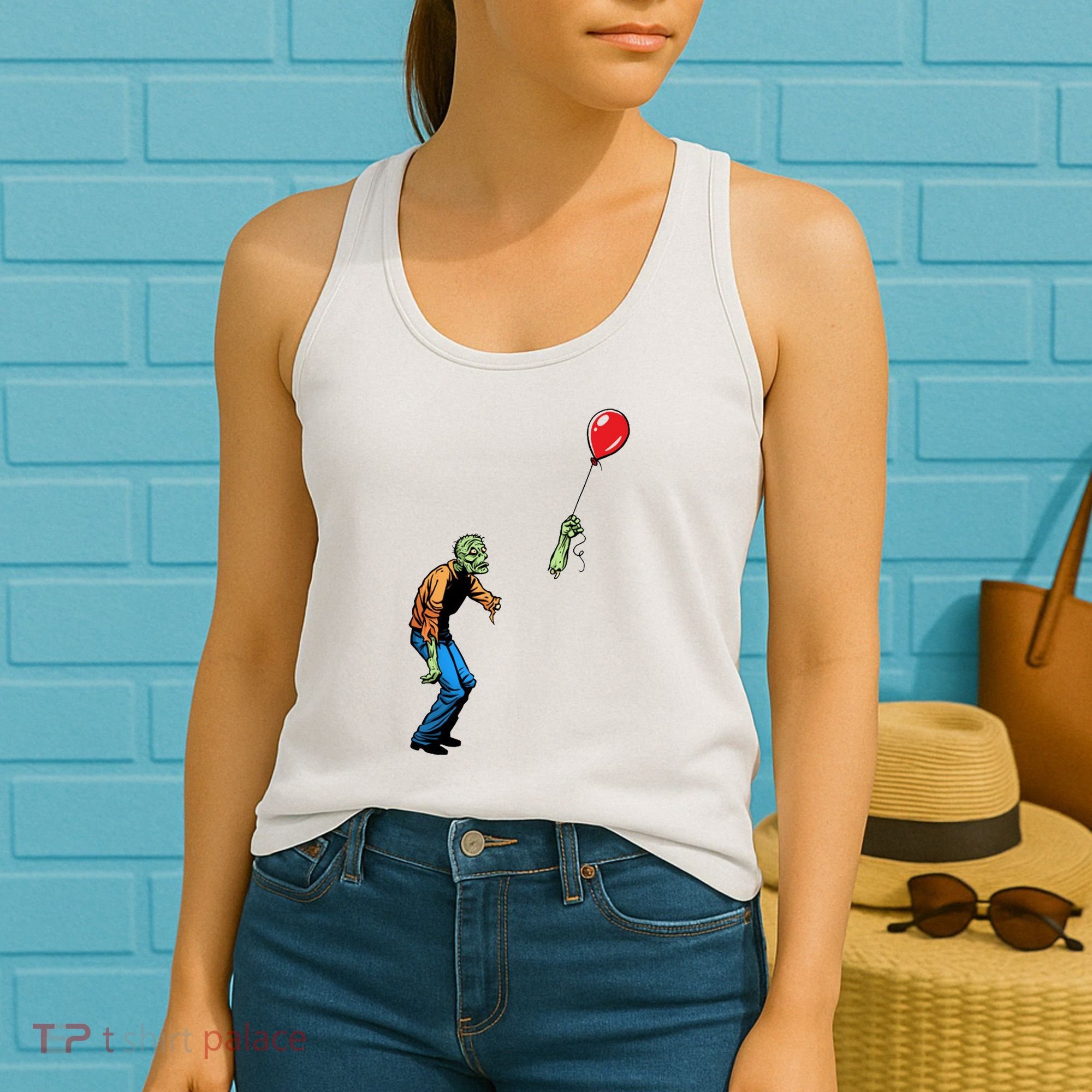 Halloween Zombie Balloon Funny Cut Off Arm Women's Tank Top