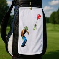 Halloween Zombie Balloon Funny Cut Off Arm Golf Towel thumb 2