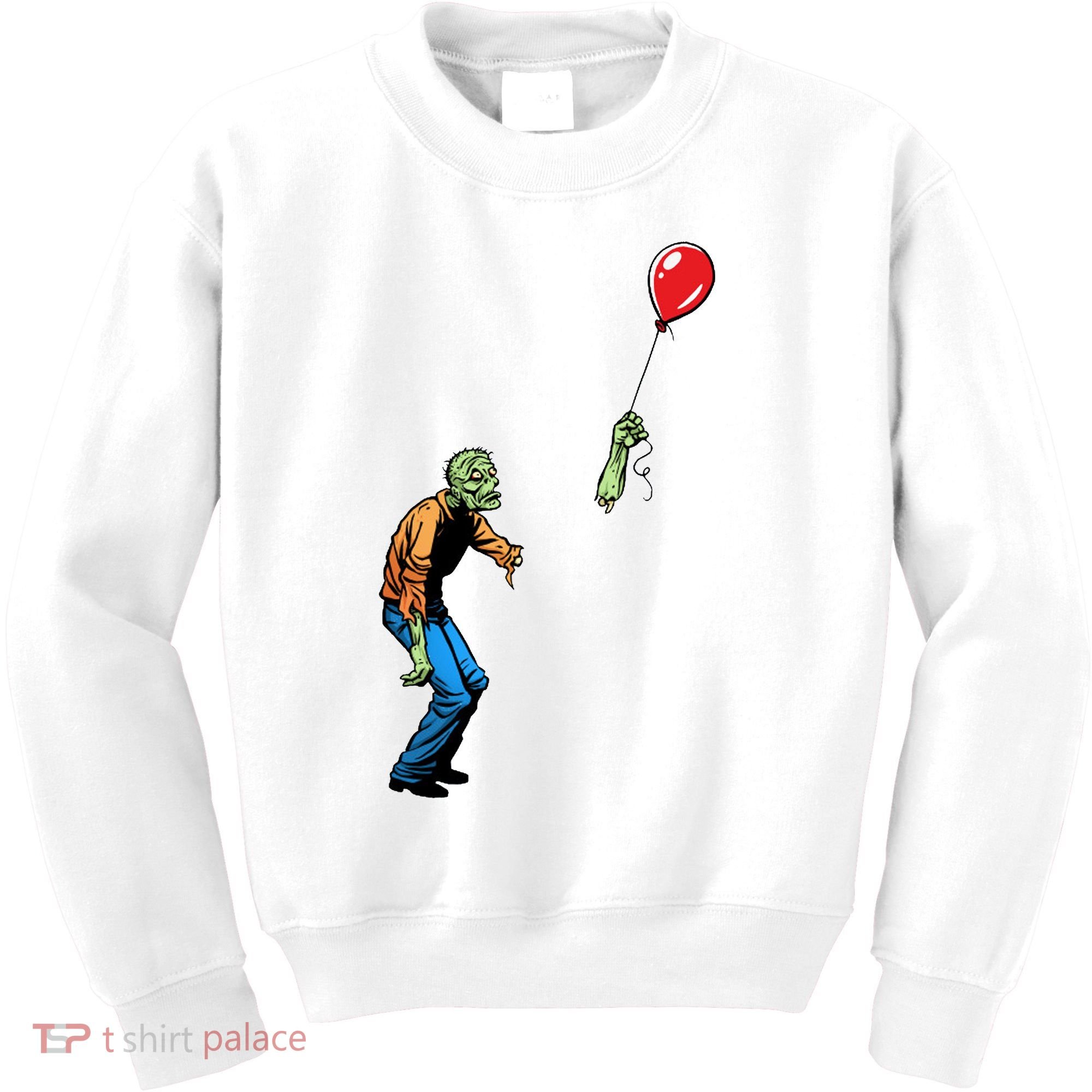 Halloween Zombie Balloon Funny Cut Off Arm Kids Sweatshirt