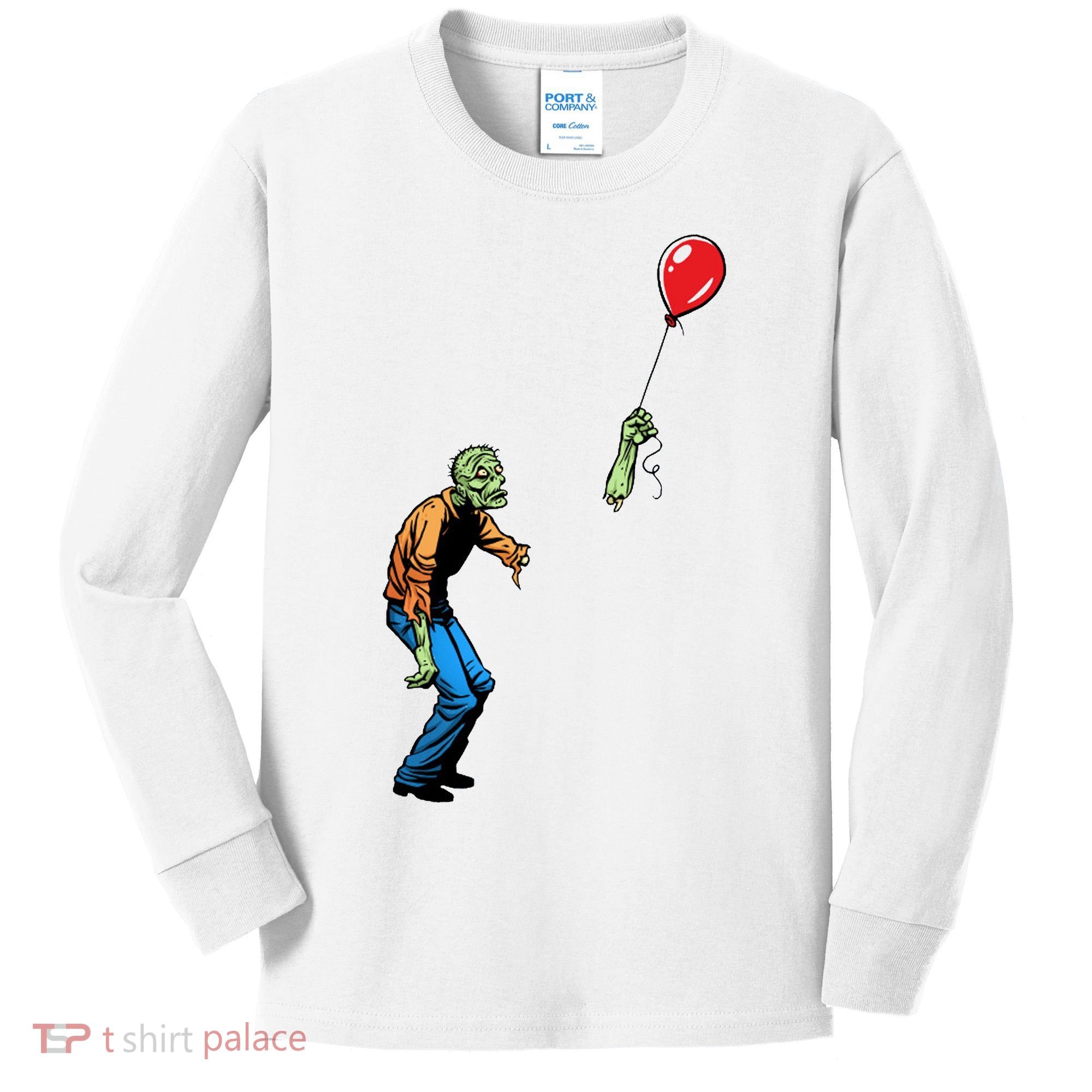 Halloween Zombie Balloon Funny Cut Off Arm Kids Long Sleeve Shirt