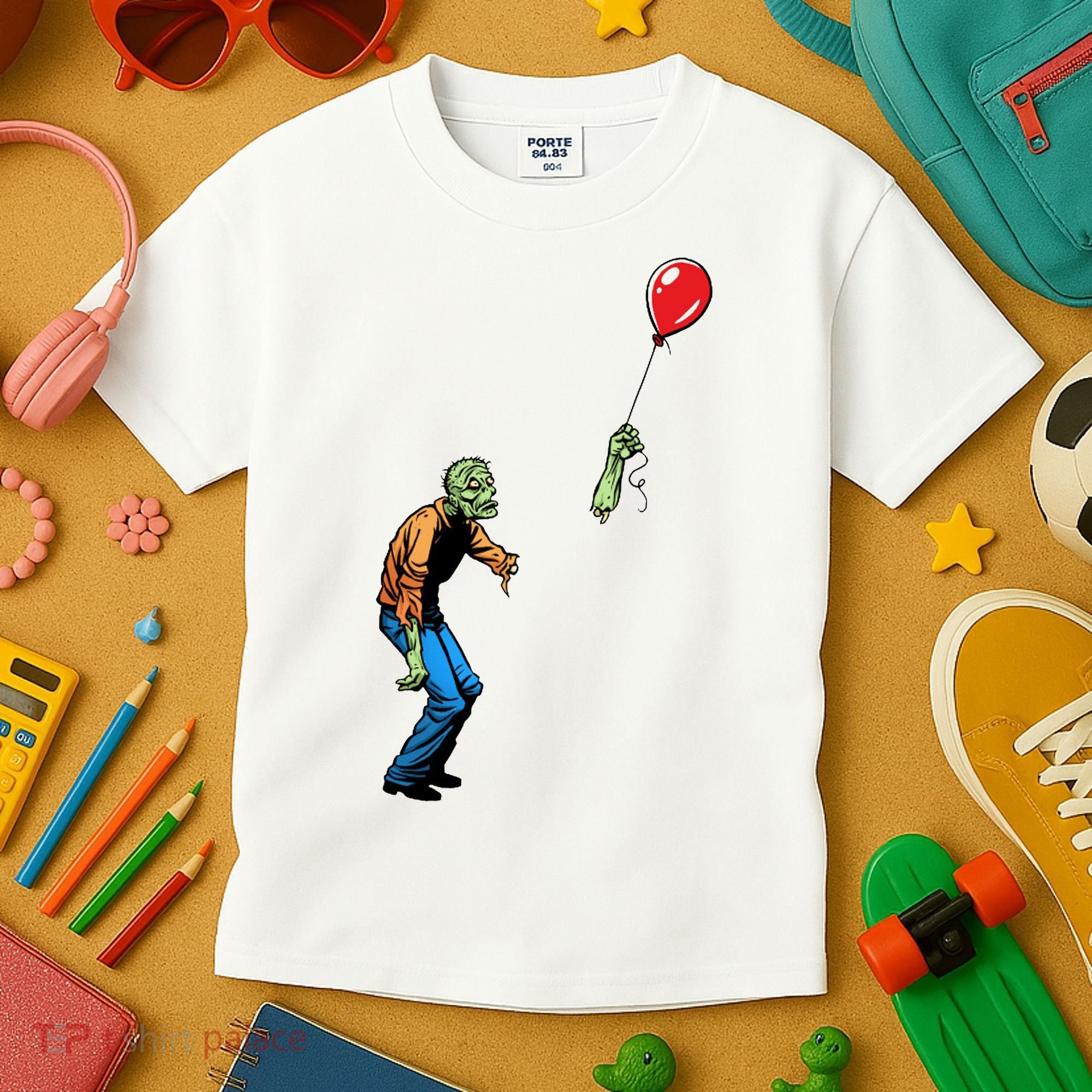 Halloween Zombie Balloon Funny Cut Off Arm Kids T-Shirt
