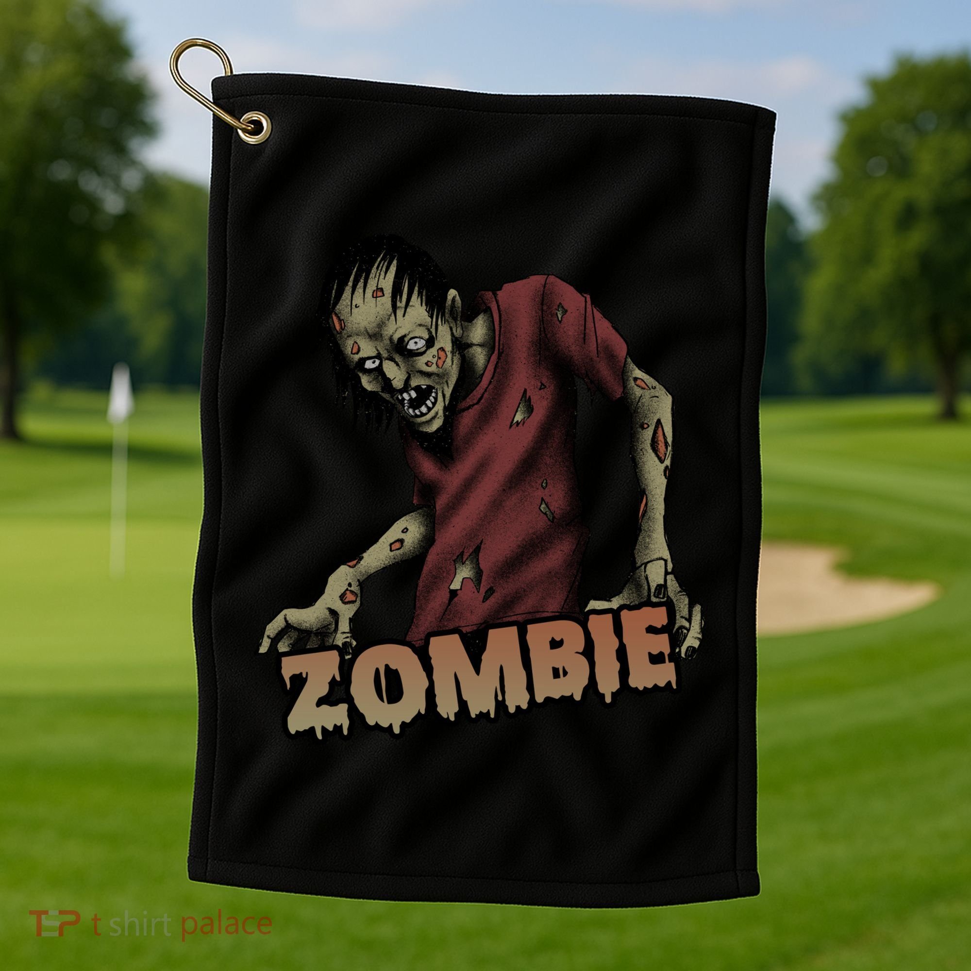 Horror Zombie Halloween Golf Towel