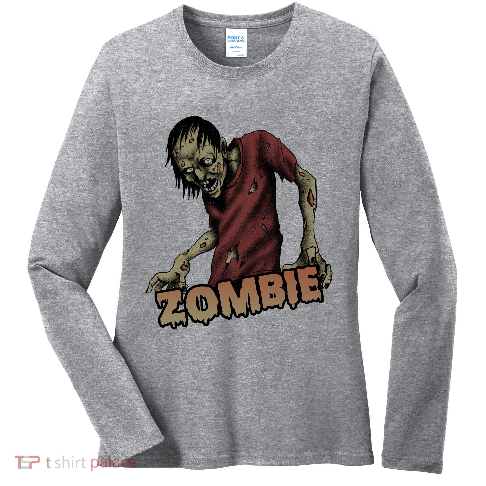 Horror Zombie Halloween Women's Long Sleeve Shirt