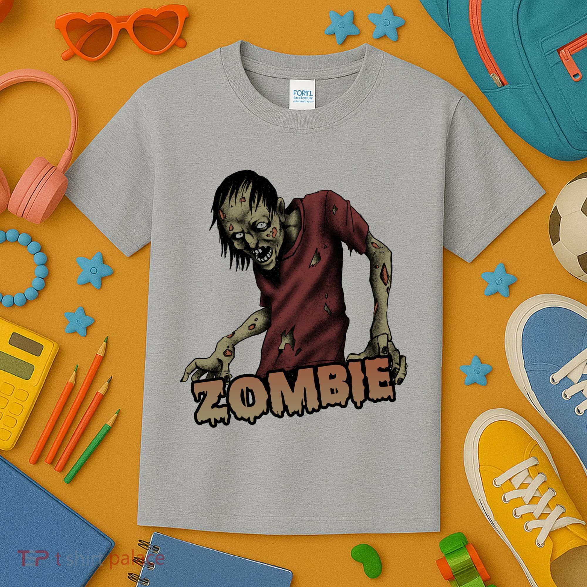 Horror Zombie Halloween Kids T-Shirt