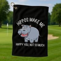 Hippopotamus Zookeeper Hippotology Hippo Lover Golf Towel thumb 1