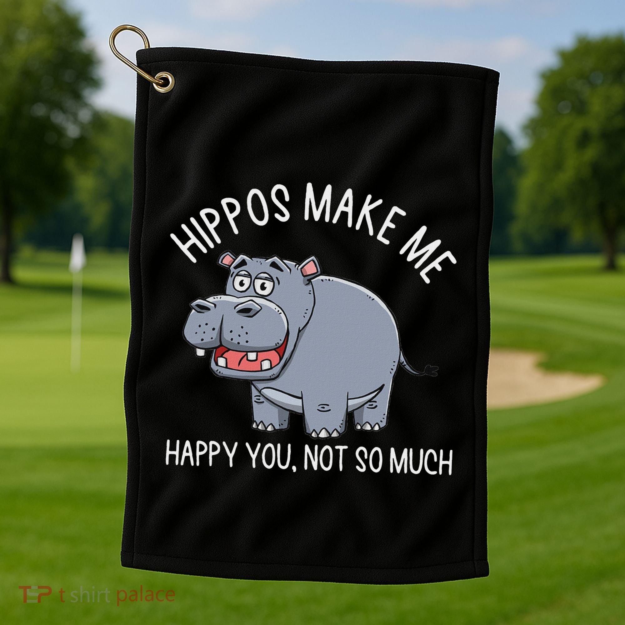 Hippopotamus Zookeeper Hippotology Hippo Lover Golf Towel