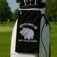 Hippopotamus Zookeeper Hippotology Hippo Lover Golf Towel thumb 2
