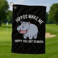 Hippopotamus Zookeeper Hippotology Hippo Lover Gift Golf Towel thumb 1