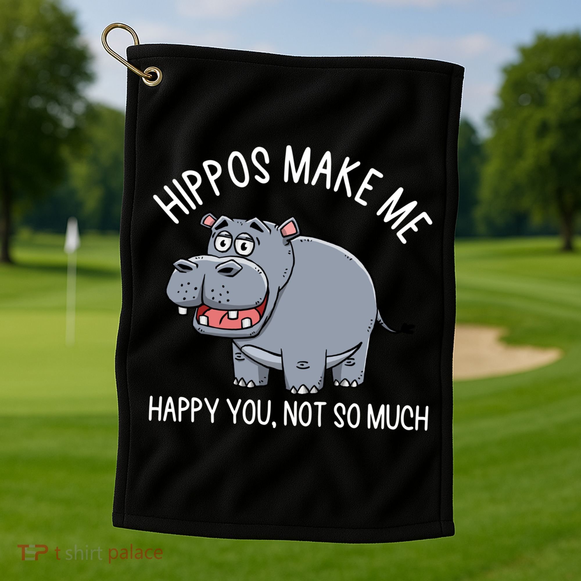 Hippopotamus Zookeeper Hippotology Hippo Lover Gift Golf Towel