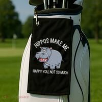 Hippopotamus Zookeeper Hippotology Hippo Lover Gift Golf Towel thumb 2