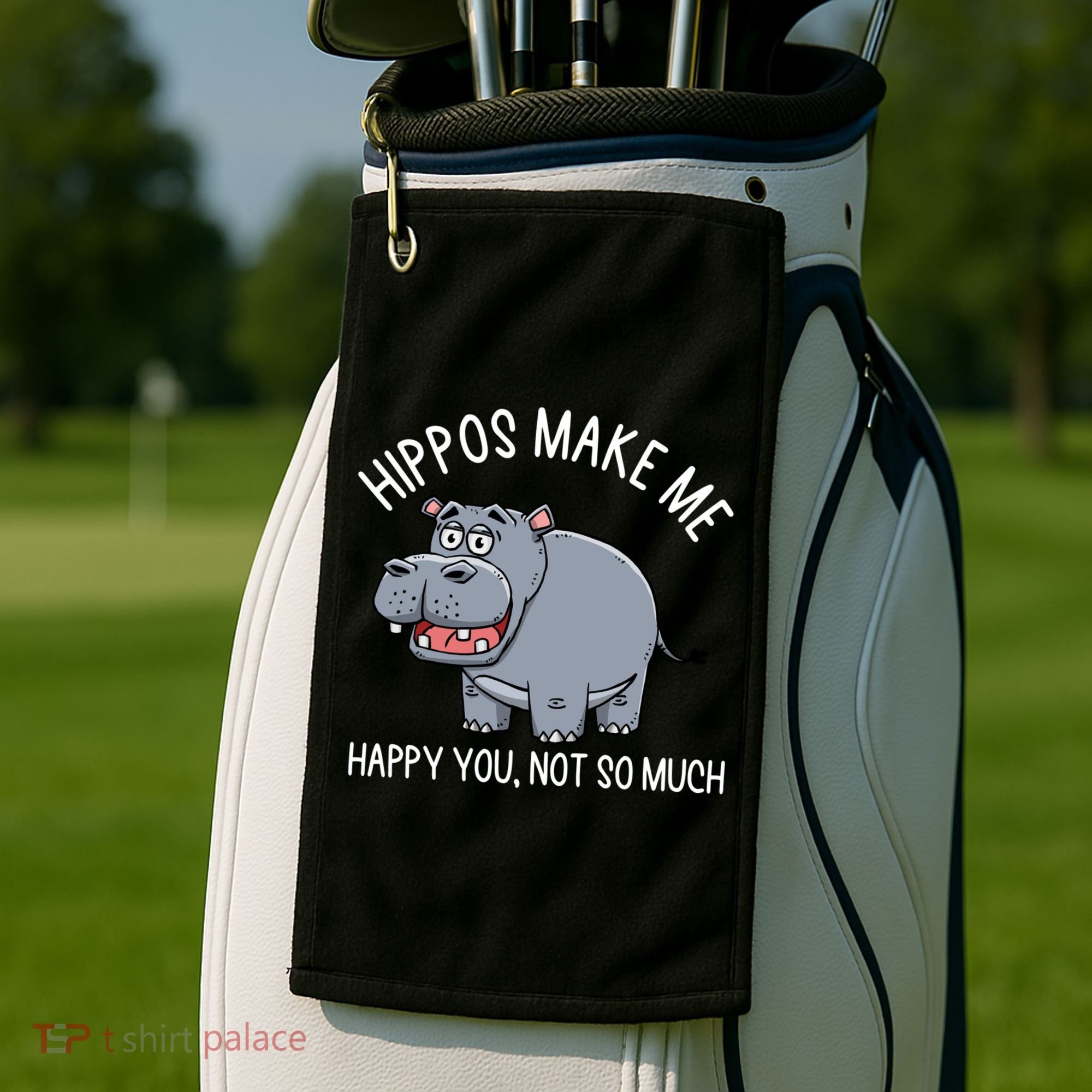 Hippopotamus Zookeeper Hippotology Hippo Lover Gift Golf Towel