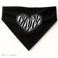 Heart Zebra Print For Zebra Lover USA-Made Doggie Bandana thumb 0