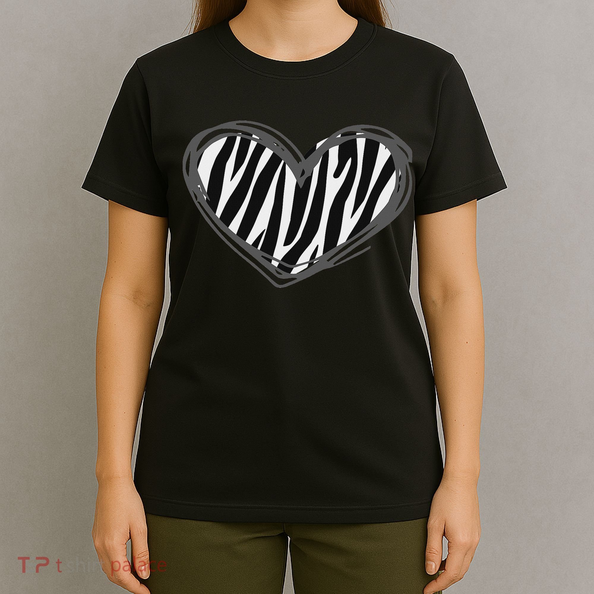 Heart Zebra Print For Zebra Lover T-Shirt