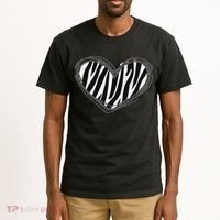 Heart Zebra Print For Zebra Lover Tall T-Shirt thumb 2