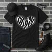 Heart Zebra Print For Zebra Lover Tall T-Shirt thumb 3