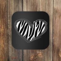 Heart Zebra Print For Zebra Lover Coaster thumb 0