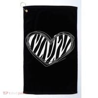 Heart Zebra Print For Zebra Lover Golf Towel thumb 0