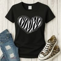 Heart Zebra Print For Zebra Lover Women's T-Shirt thumb 3