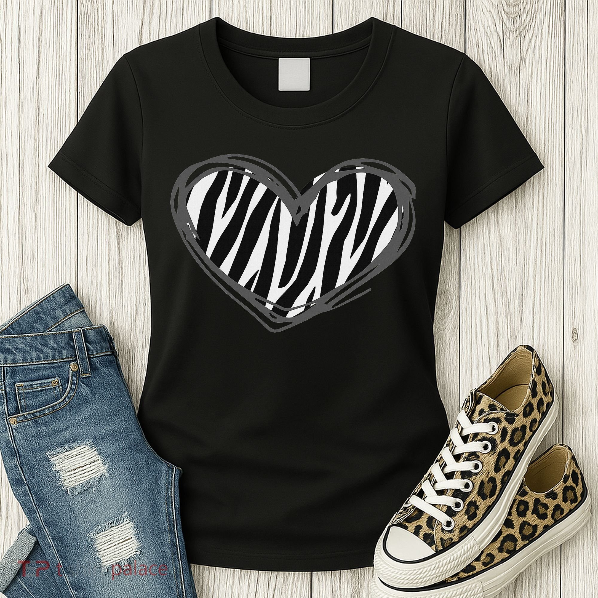 Heart Zebra Print For Zebra Lover Women's T-Shirt