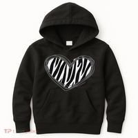 Heart Zebra Print For Zebra Lover Kids Hoodie thumb 0