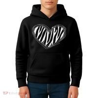 Heart Zebra Print For Zebra Lover Kids Hoodie thumb 4