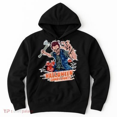 Halloween Zombie Party Pumpkin Patch Zombies Funny Hoodie