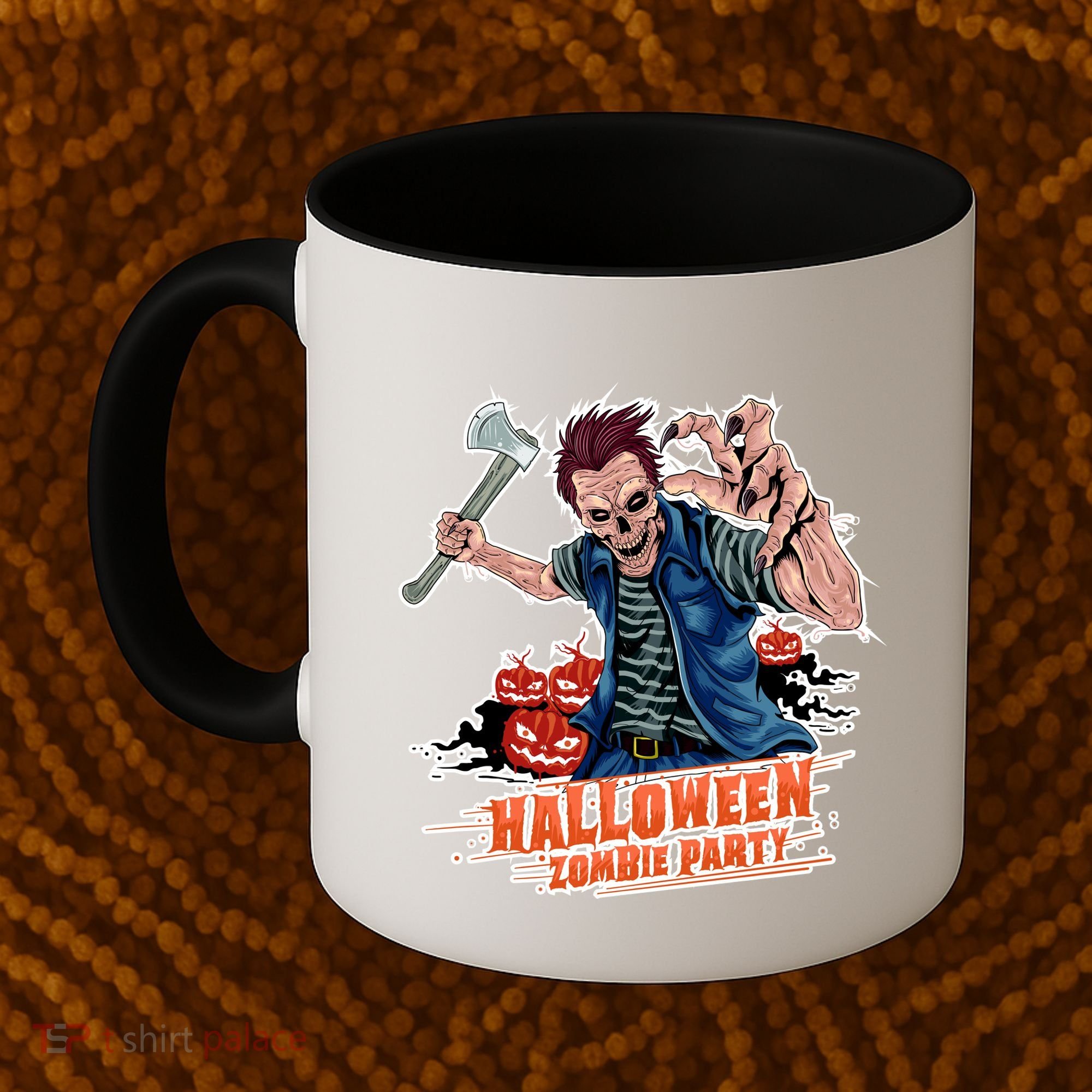 Halloween Zombie Party Pumpkin Patch Zombies Funny Coffee Mug