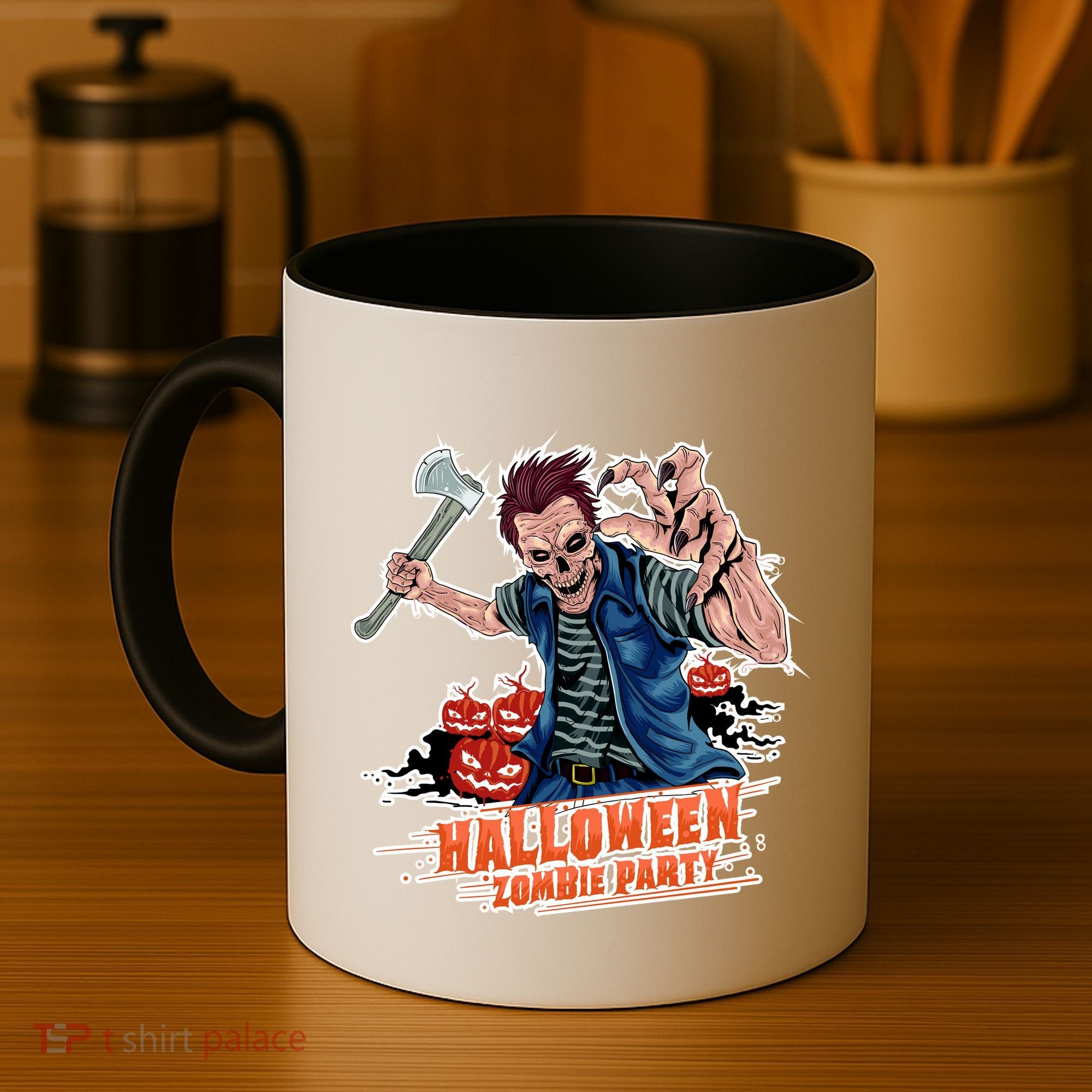 Halloween Zombie Party Pumpkin Patch Zombies Funny Coffee Mug
