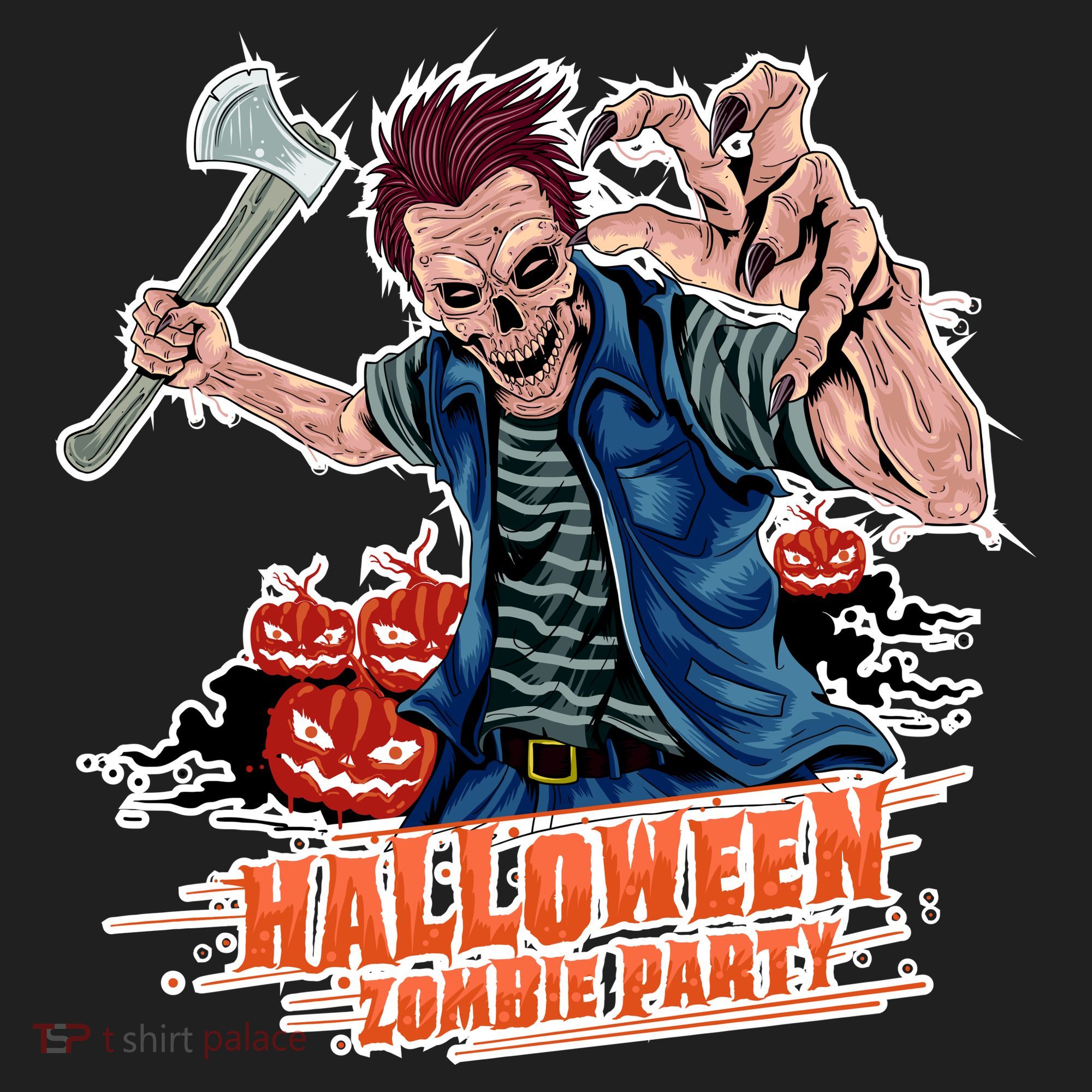 Halloween Zombie Party Pumpkin Patch Zombies Funny Women's Dry Zone Grid Polo