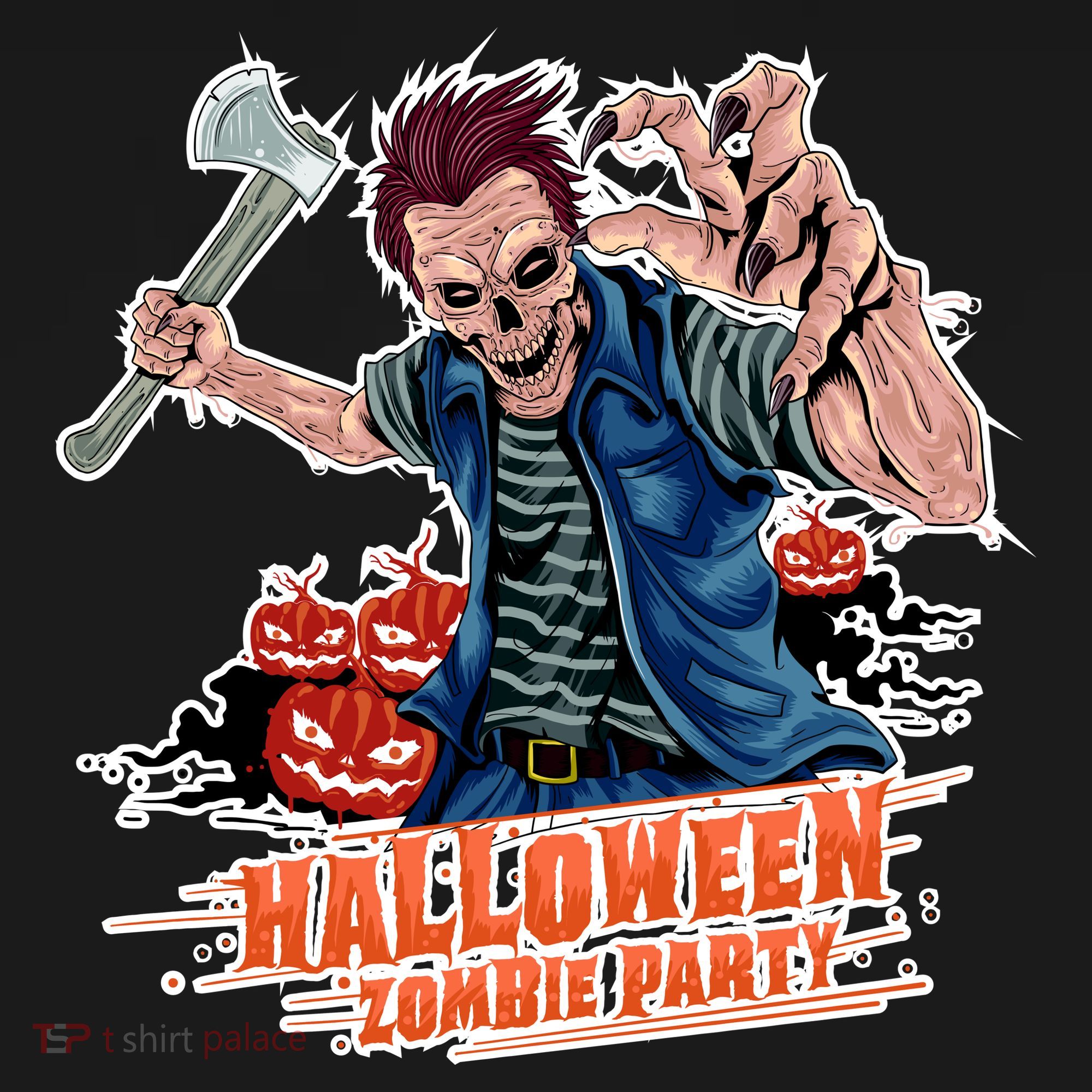 Halloween Zombie Party Pumpkin Patch Zombies Funny Mousepad