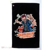 Halloween Zombie Party Pumpkin Patch Zombies Funny Golf Towel thumb 0