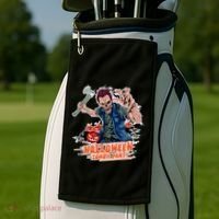 Halloween Zombie Party Pumpkin Patch Zombies Funny Golf Towel thumb 2