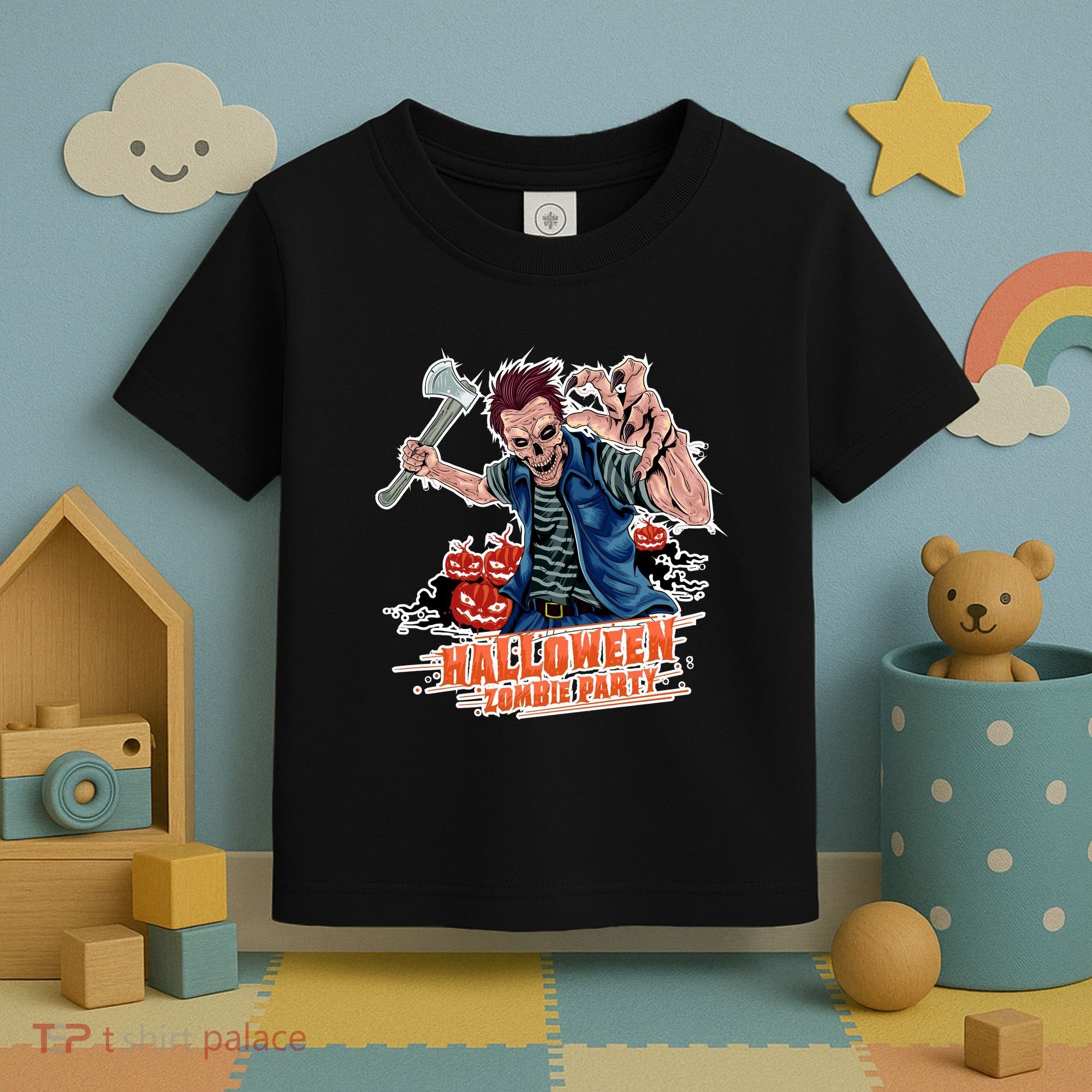 Halloween Zombie Party Pumpkin Patch Zombies Funny Toddler T-Shirt