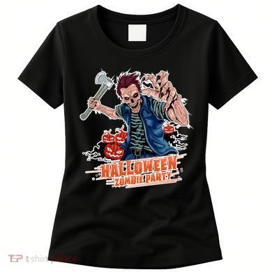 Halloween Zombie Party Pumpkin Patch Zombies Funny Women's T-Shirt